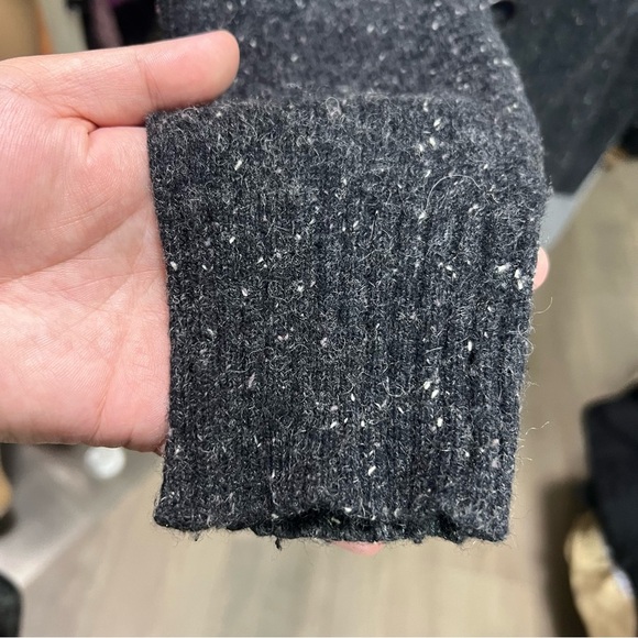 VERO MODA Black Asymmetrical Button Sweater Size XL Ribbed Galaxy Sweater - Picture 5 of 9